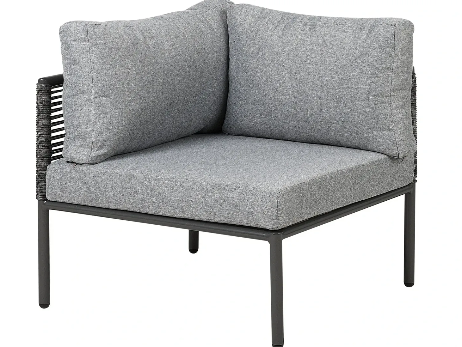 Outlet Beliani Set di divani angolari da giardino 6 posti FORANO Metallo Grigio Grigio Nero
