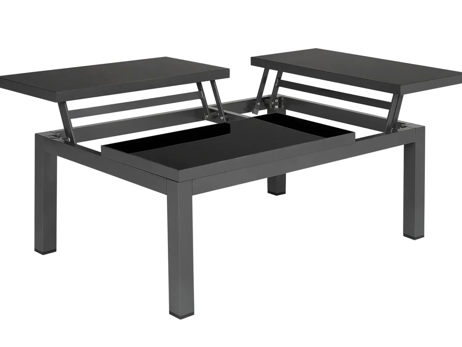 Outlet Beliani Set di divani angolari da giardino 6 posti FORANO Metallo Grigio Grigio Nero