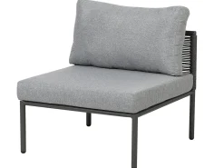 Outlet Beliani Set di divani angolari da giardino 6 posti FORANO Metallo Grigio Grigio Nero