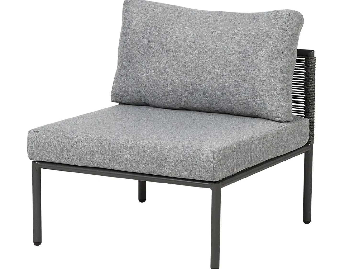 Outlet Beliani Set di divani angolari da giardino 6 posti FORANO Metallo Grigio Grigio Nero