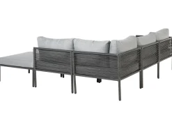 Outlet Beliani Set di divani angolari da giardino 6 posti FORANO Metallo Grigio Grigio Nero
