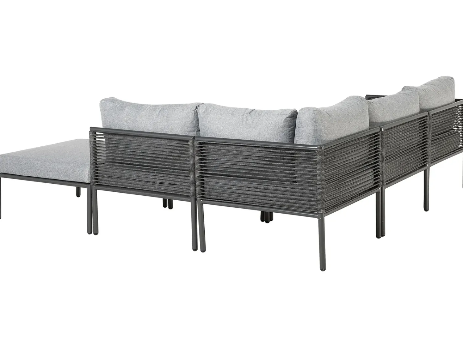 Outlet Beliani Set di divani angolari da giardino 6 posti FORANO Metallo Grigio Grigio Nero