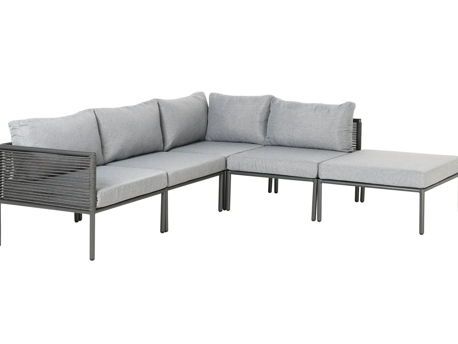 Outlet Beliani Set di divani angolari da giardino 6 posti FORANO Metallo Grigio Grigio Nero