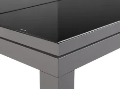 Outlet Beliani Set di divani angolari da giardino 6 posti FORANO Metallo Grigio Grigio Nero