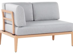 Beliani Set di divani angolari da giardino 6 posti RIMA III Lato Sinistro Modulare Metallo Grigio Marrone Grigio