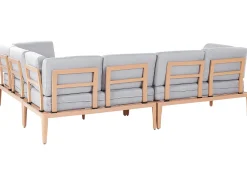 Beliani Set di divani angolari da giardino 6 posti RIMA III Lato Sinistro Modulare Metallo Grigio Marrone Grigio