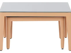 Beliani Set di divani angolari da giardino 6 posti RIMA III Lato Sinistro Modulare Metallo Grigio Marrone Grigio