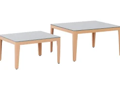 Beliani Set di divani angolari da giardino 6 posti RIMA III Lato Sinistro Modulare Metallo Grigio Marrone Grigio