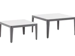 Clearance Beliani Set di divani angolari da giardino 6 posti RIMA III Lato Sinistro Modulare Metallo Beige Beige Grigio