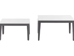 Clearance Beliani Set di divani angolari da giardino 6 posti RIMA III Lato Sinistro Modulare Metallo Beige Beige Grigio