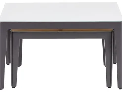 Clearance Beliani Set di divani angolari da giardino 6 posti RIMA III Lato Sinistro Modulare Metallo Beige Beige Grigio