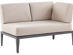 Clearance Beliani Set di divani angolari da giardino 6 posti RIMA III Lato Sinistro Modulare Metallo Beige Beige Grigio