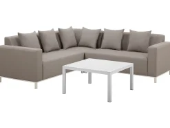 Discount Beliani Set di divani angolari da giardino 5 posti BELIZE Modulare Beige Bianco Beige
