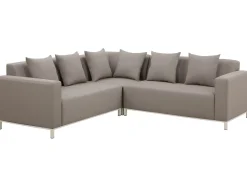 Discount Beliani Set di divani angolari da giardino 5 posti BELIZE Modulare Beige Bianco Beige