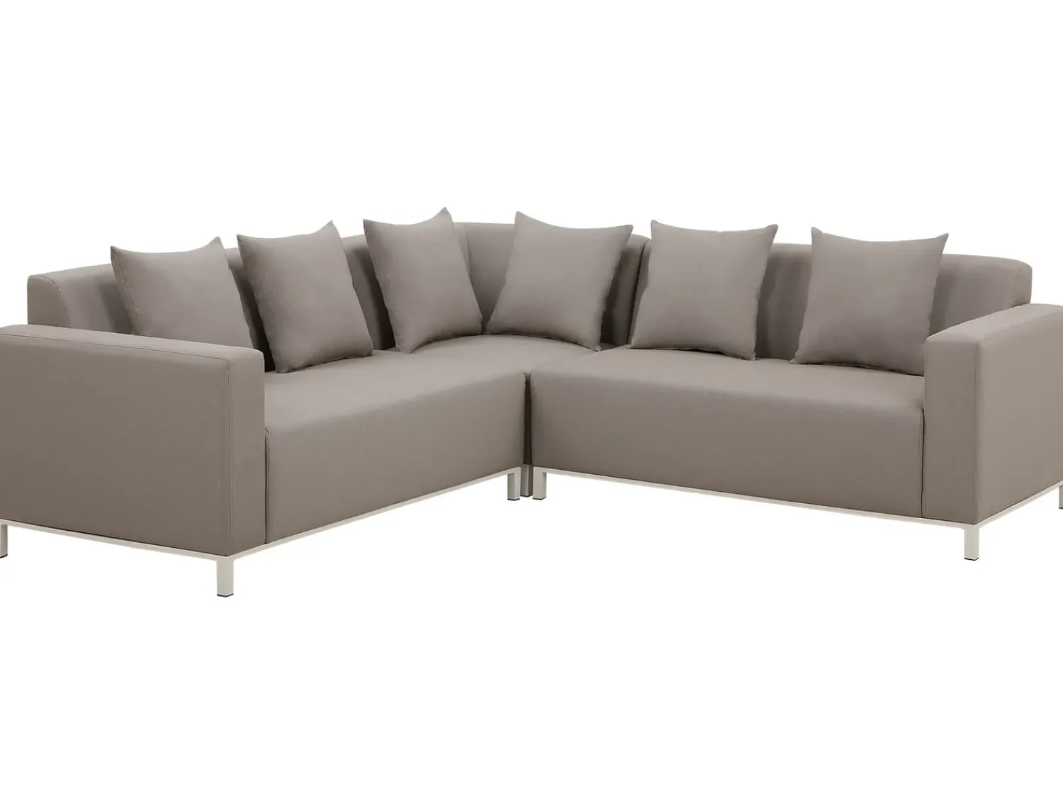 Discount Beliani Set di divani angolari da giardino 5 posti BELIZE Modulare Beige Bianco Beige