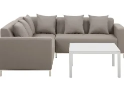 Discount Beliani Set di divani angolari da giardino 5 posti BELIZE Modulare Beige Bianco Beige