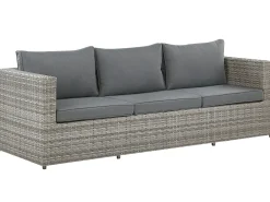 Clearance Beliani Set di divani angolari da giardino 5 posti SABBIA Modulare Rattan sintetico (PE) chiaro Grigio