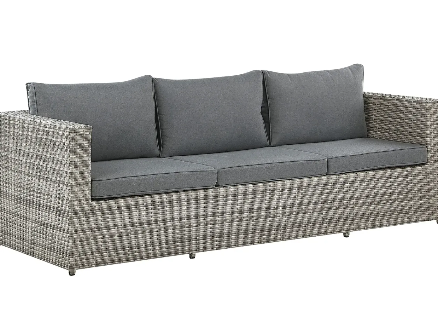 Clearance Beliani Set di divani angolari da giardino 5 posti SABBIA Modulare Rattan sintetico (PE) chiaro Grigio