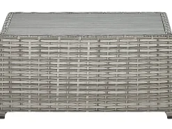 Clearance Beliani Set di divani angolari da giardino 5 posti SABBIA Modulare Rattan sintetico (PE) chiaro Grigio