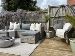 Clearance Beliani Set di divani angolari da giardino 5 posti SABBIA Modulare Rattan sintetico (PE) chiaro Grigio