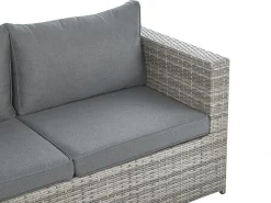 Clearance Beliani Set di divani angolari da giardino 5 posti SABBIA Modulare Rattan sintetico (PE) chiaro Grigio