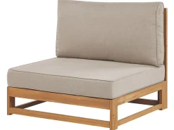 New Beliani Set di divani angolari da giardino 4 posti TIMOR Modulare Legno di acacia certificato Marrone chiaro Beige Marrone Grigio