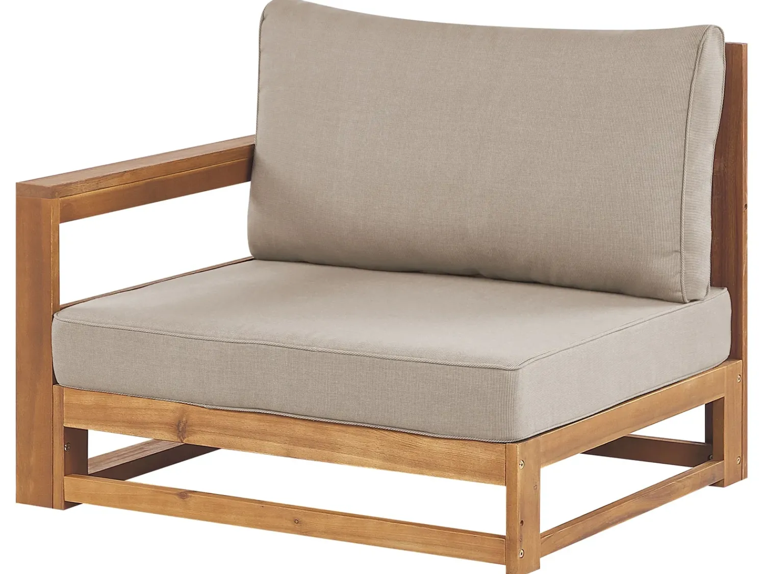 Hot Beliani Set di divani angolari da giardino 4 posti TIMOR Modulare Legno di acacia certificato Marrone chiaro Beige Marrone Grigio