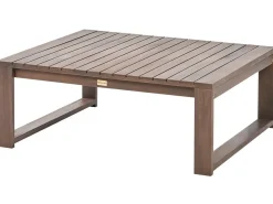 Discount Beliani Set di divani angolari da giardino 5 posti TIMOR Modulare Legno di acacia certificato Marrone scuro Beige Grigio Marrone