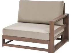 Discount Beliani Set di divani angolari da giardino 5 posti TIMOR Modulare Legno di acacia certificato Marrone scuro Beige Grigio Marrone