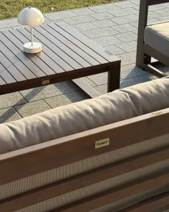 Sale Beliani Set di divani angolari da giardino 4 posti TIMOR Modulare Legno di acacia certificato Marrone scuro Beige Grigio Marrone
