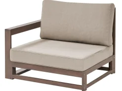 Sale Beliani Set di divani angolari da giardino 4 posti TIMOR Modulare Legno di acacia certificato Marrone scuro Beige Grigio Marrone