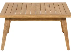 Online Beliani Set di divani angolari da giardino 5 posti ALCAMO Lato Sinistro Legno d'acacia Beige chiaro Beige Bianco Marrone