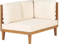 Sale Beliani Set di divani angolari da giardino 4 posti BARATTI Lato Sinistro Legno d'acacia Marrone Beige Marrone