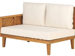 Sale Beliani Set di divani angolari da giardino 4 posti BARATTI Lato Sinistro Legno d'acacia Marrone Beige Marrone