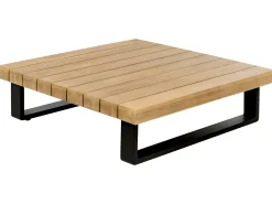 Hot Beliani Set di divani angolari da giardino 5 posti MYKONOS Lato destro Legno di acacia certificato Bianco sporco Bianco Marrone