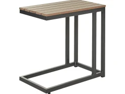 Beliani Set di divani angolari da giardino 5 posti MESSINA Lato Sinistro Metallo Beige Beige Marrone Nero