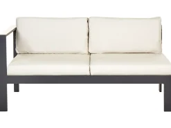 Beliani Set di divani angolari da giardino 5 posti MESSINA Lato Sinistro Metallo Beige Beige Marrone Nero