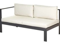 Beliani Set di divani angolari da giardino 5 posti MESSINA Lato Sinistro Metallo Beige Beige Marrone Nero