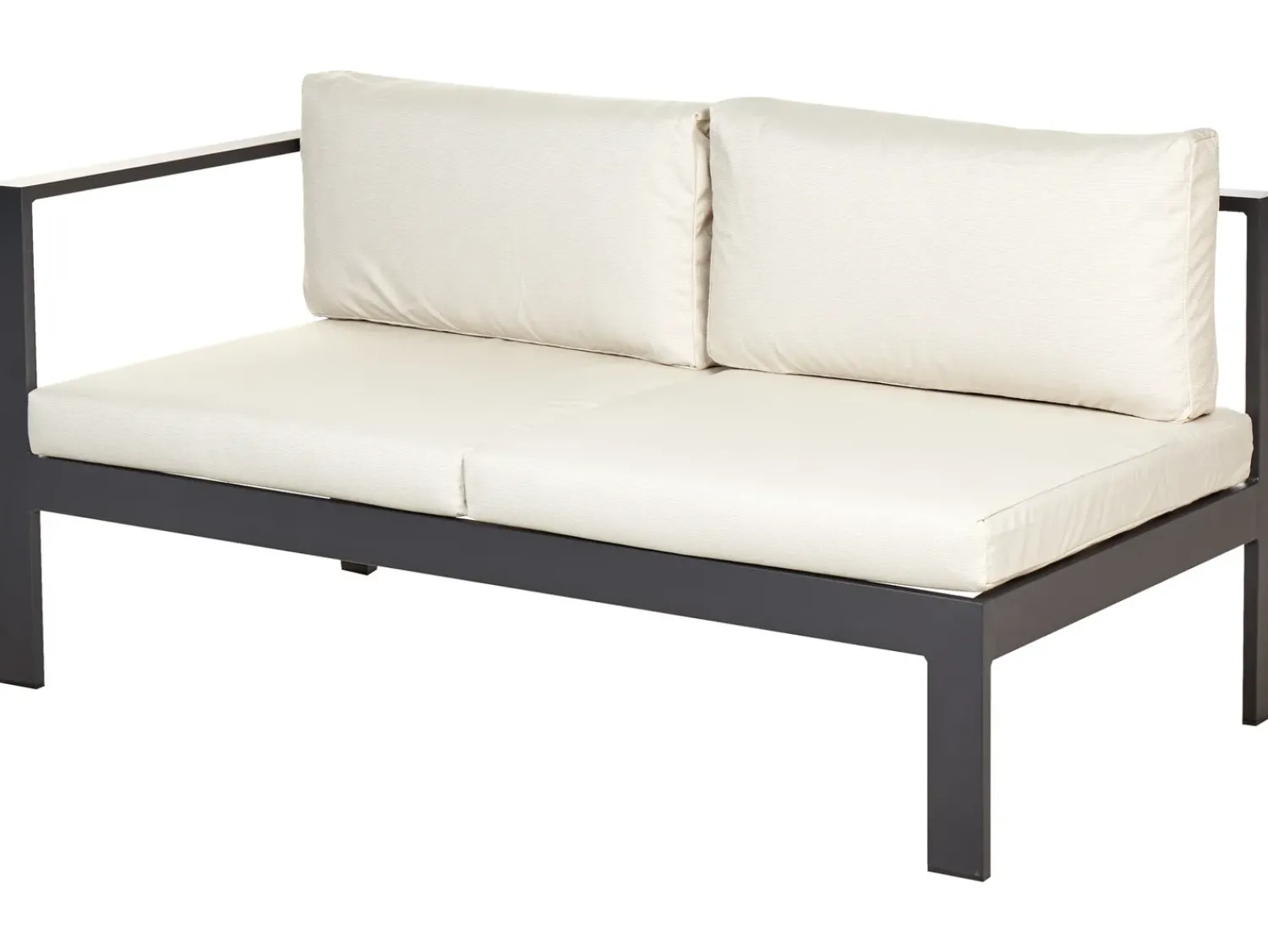 Beliani Set di divani angolari da giardino 5 posti MESSINA Lato Sinistro Metallo Beige Beige Marrone Nero