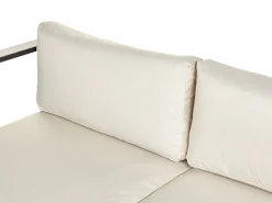 Beliani Set di divani angolari da giardino 5 posti MESSINA Lato Sinistro Metallo Beige Beige Marrone Nero