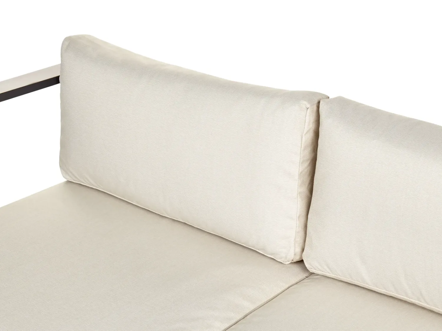 Beliani Set di divani angolari da giardino 5 posti MESSINA Lato Sinistro Metallo Beige Beige Marrone Nero