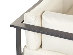 Beliani Set di divani angolari da giardino 5 posti MESSINA Lato Sinistro Metallo Beige Beige Marrone Nero