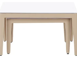 Discount Beliani Set di divani angolari da giardino 6 posti RIMA III Lato Sinistro Modulare Metallo chiaro Beige