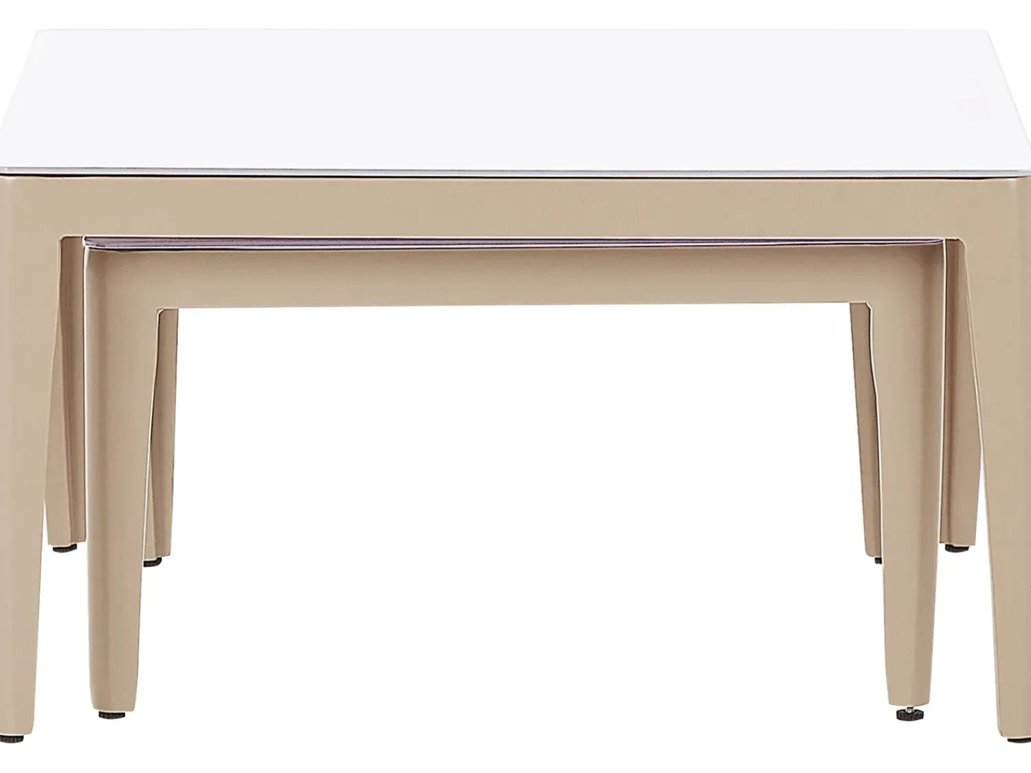 Discount Beliani Set di divani angolari da giardino 6 posti RIMA III Lato Sinistro Modulare Metallo chiaro Beige