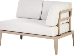 Discount Beliani Set di divani angolari da giardino 6 posti RIMA III Lato Sinistro Modulare Metallo chiaro Beige