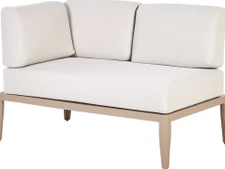 Discount Beliani Set di divani angolari da giardino 6 posti RIMA III Lato Sinistro Modulare Metallo chiaro Beige