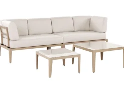 Discount Beliani Set di divani angolari da giardino 6 posti RIMA III Lato Sinistro Modulare Metallo chiaro Beige