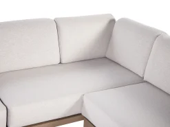 Discount Beliani Set di divani angolari da giardino 6 posti RIMA III Lato Sinistro Modulare Metallo chiaro Beige