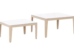 Discount Beliani Set di divani angolari da giardino 6 posti RIMA III Lato Sinistro Modulare Metallo chiaro Beige
