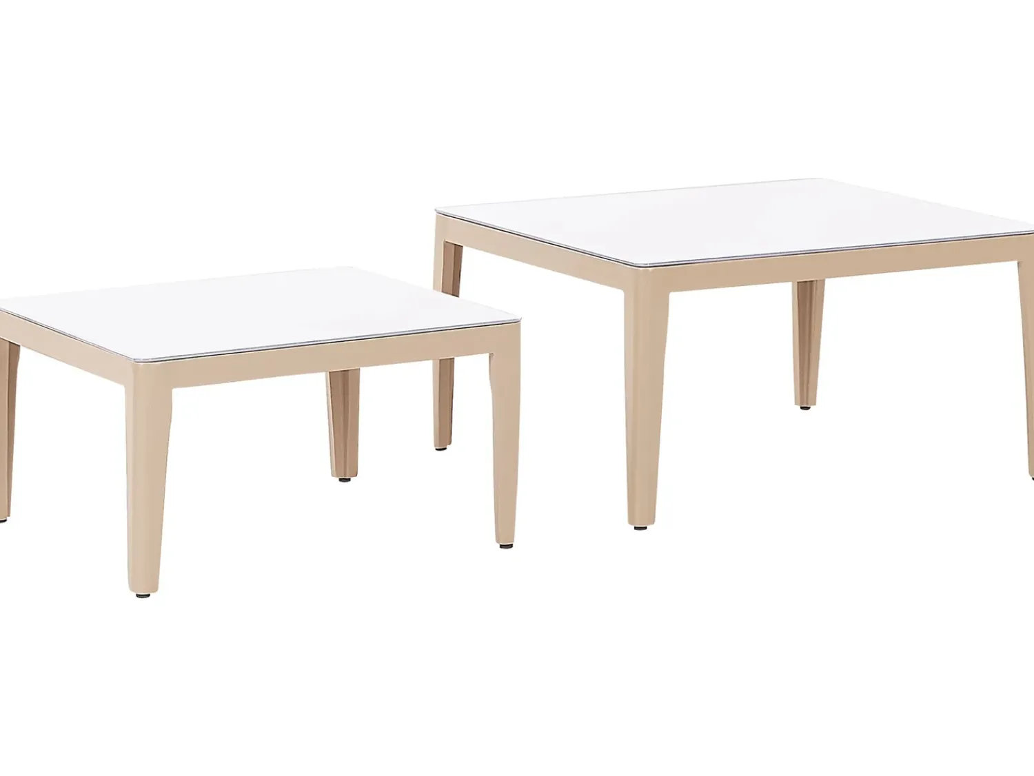 Discount Beliani Set di divani angolari da giardino 6 posti RIMA III Lato Sinistro Modulare Metallo chiaro Beige